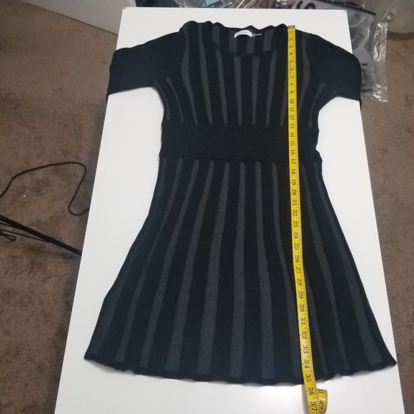 Calvin Klein Vertical Stripe Knit Long Sleeve Sweater Dress - Picture 11 of 14
